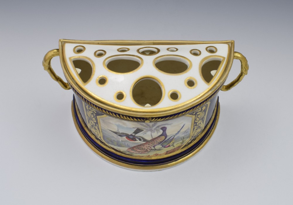 Bloor Period Derby Porcelain Bough Pot Dodson Exotic Birds c.1815 View XI