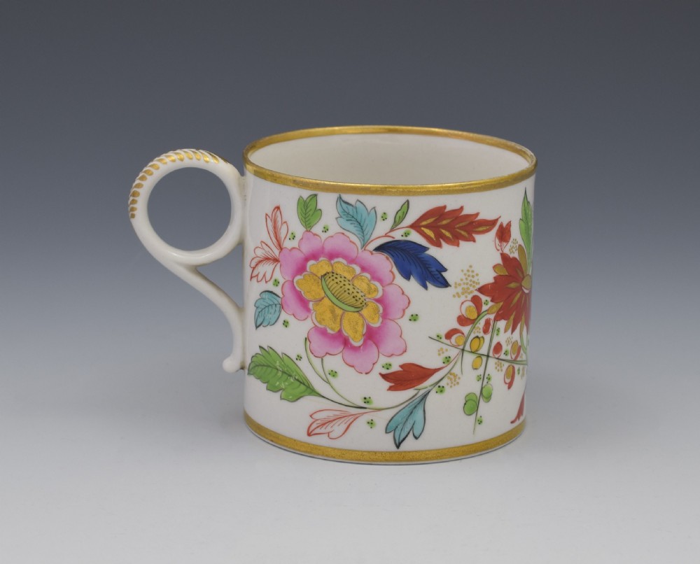 Unusual Worcester Barr Flight & Barr Porcelain Coffee Can & Saucer View V