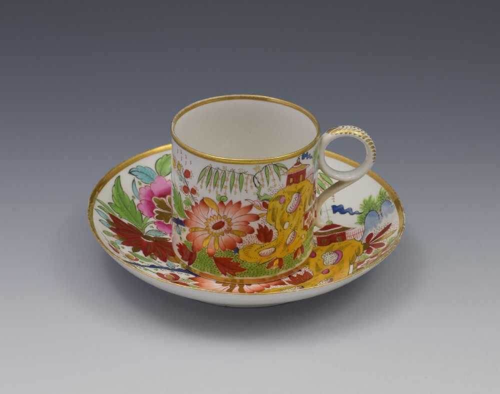 Unusual Worcester Barr Flight & Barr Porcelain Coffee Can & Saucer View XI