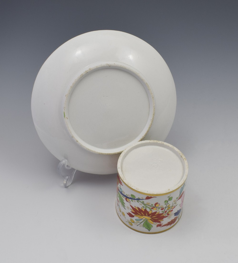Unusual Worcester Barr Flight & Barr Porcelain Coffee Can & Saucer View XII