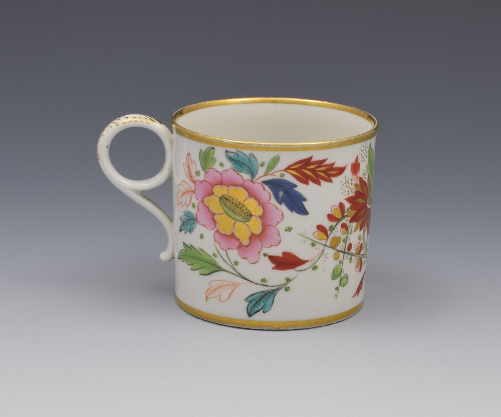 Unusual Worcester Barr Flight & Barr Porcelain Coffee Can & Saucer View III