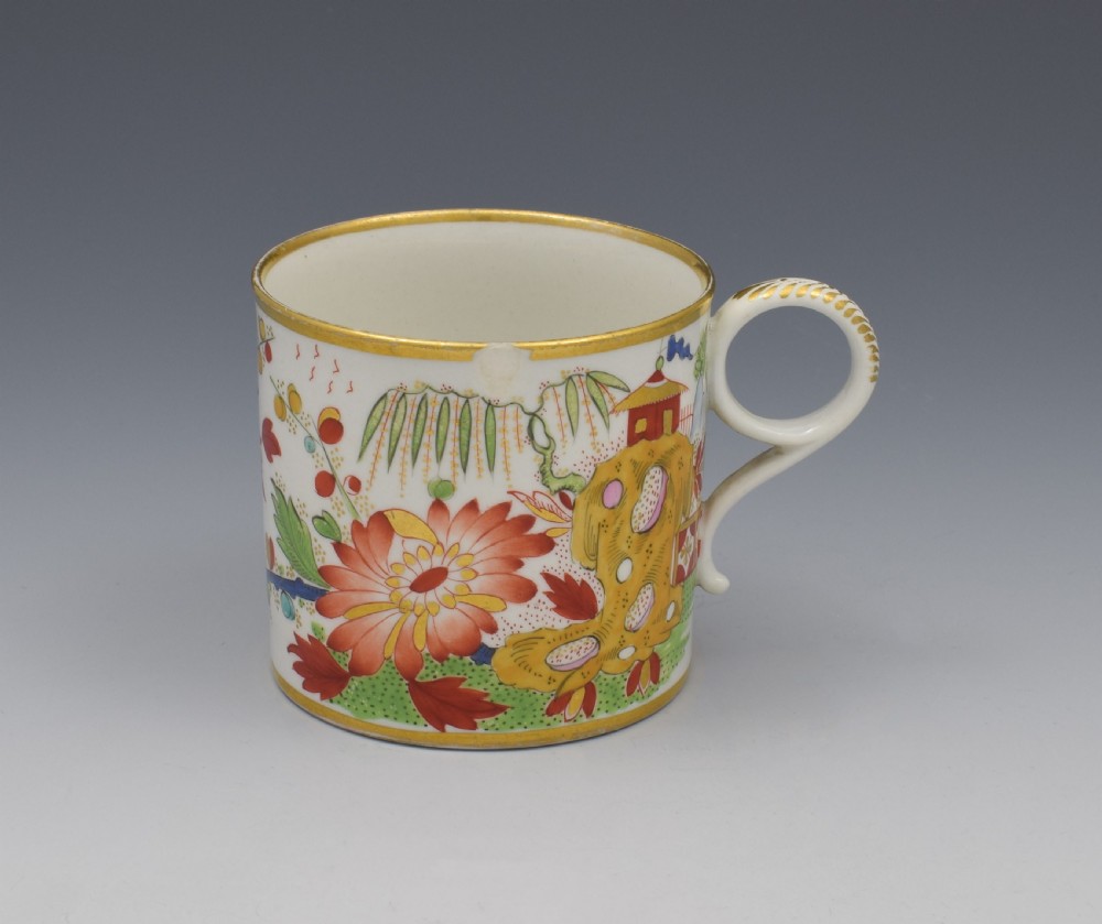 Unusual Worcester Barr Flight & Barr Porcelain Coffee Can & Saucer View V