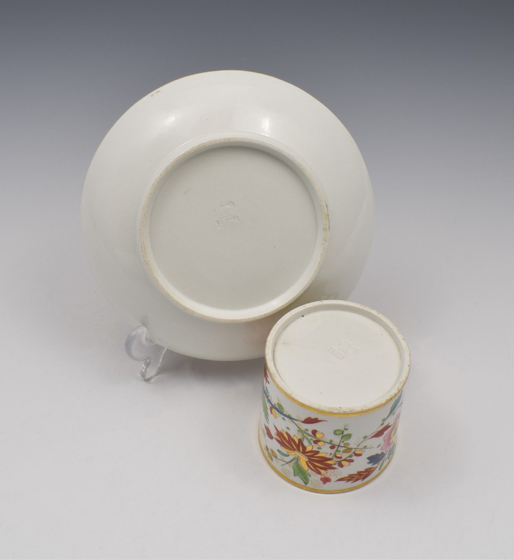 Unusual Worcester Barr Flight & Barr Porcelain Coffee Can & Saucer View X
