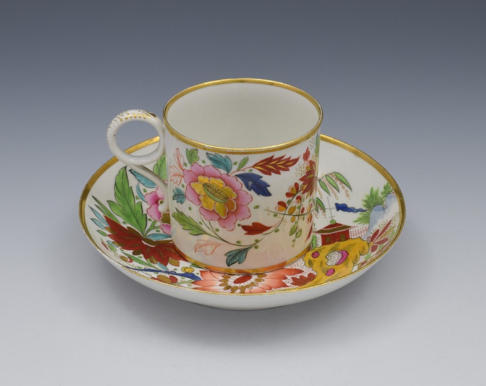 Unusual Worcester Barr Flight & Barr Porcelain Coffee Can & Saucer View XII