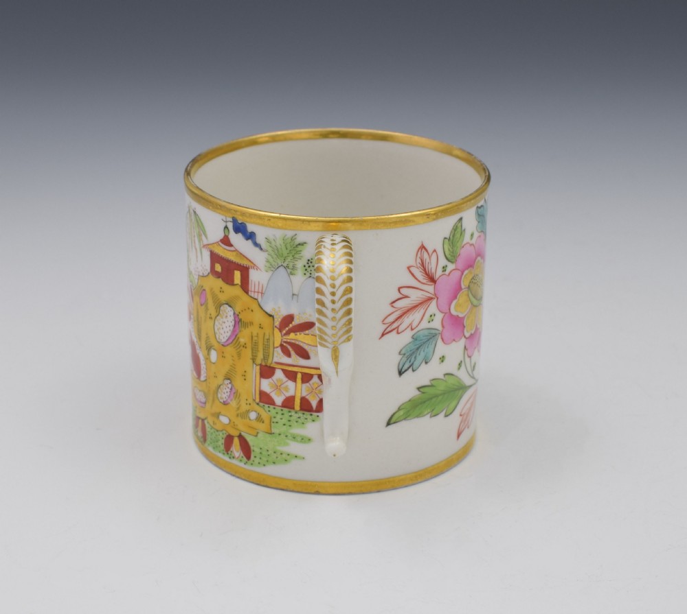 Unusual Worcester Barr Flight & Barr Porcelain Coffee Can & Saucer View VII