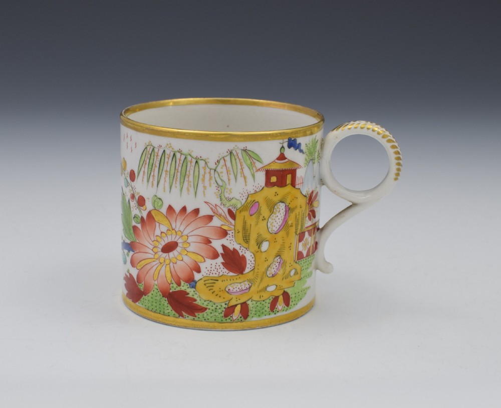 Unusual Worcester Barr Flight & Barr Porcelain Coffee Can & Saucer View VIII