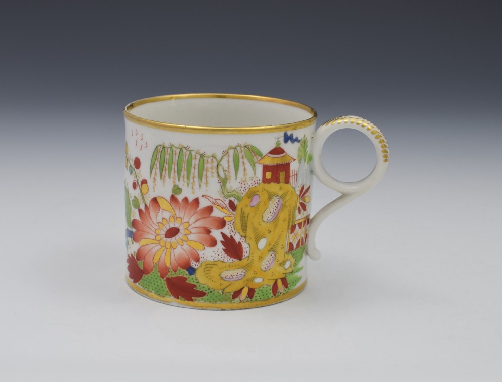 Unusual Worcester Barr Flight & Barr Porcelain Coffee Can & Saucer View VI