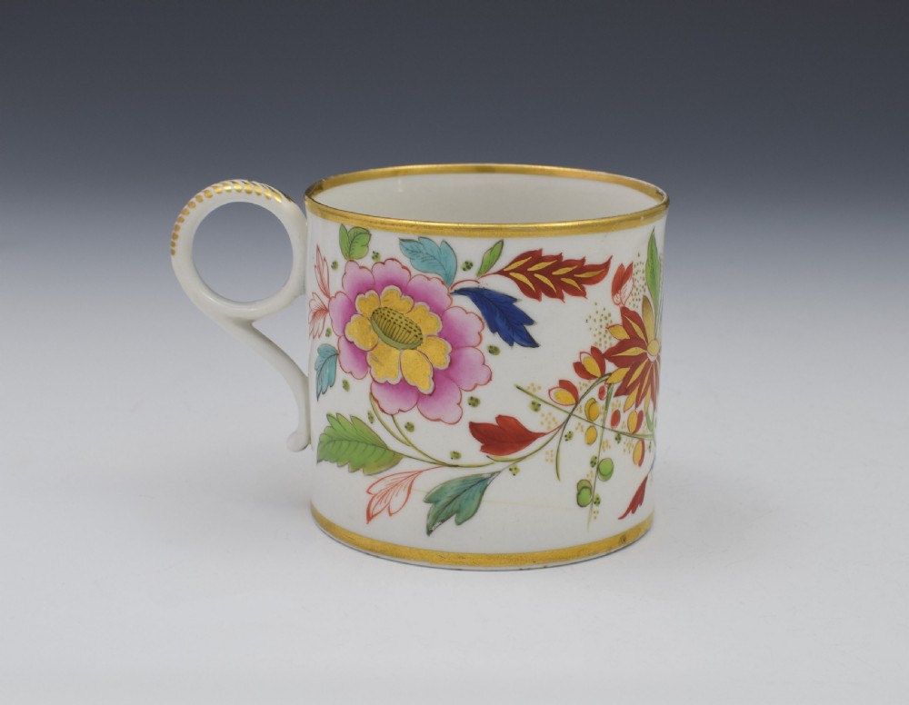 Unusual Worcester Barr Flight & Barr Porcelain Coffee Can & Saucer View VIII