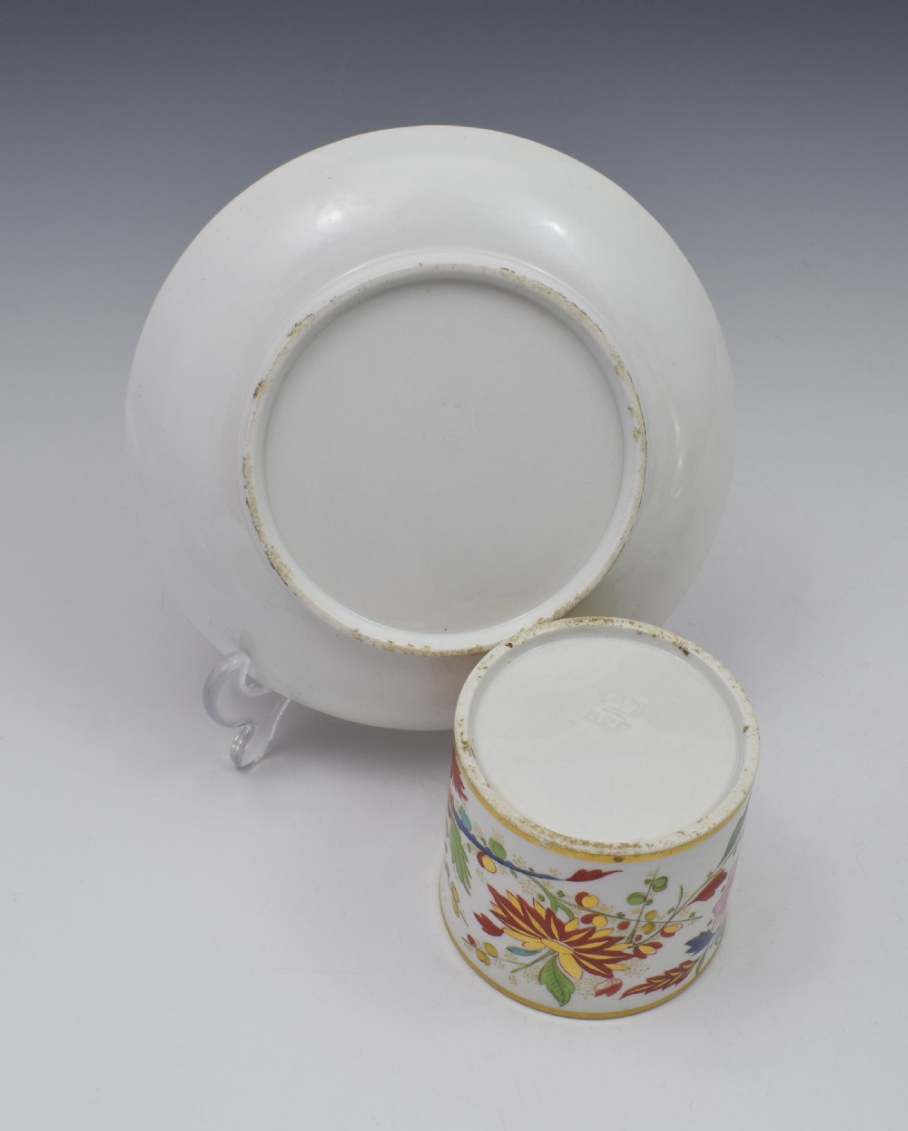 Unusual Worcester Barr Flight & Barr Porcelain Coffee Can & Saucer View XI