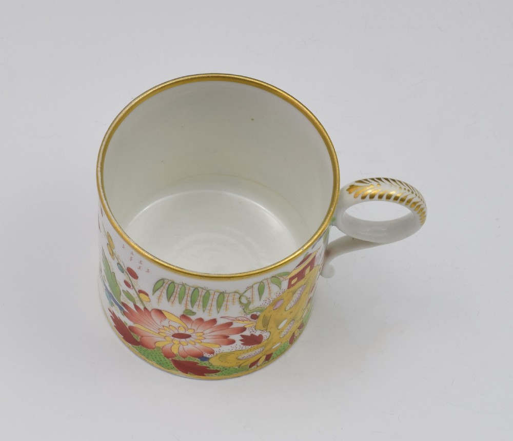 Unusual Worcester Barr Flight & Barr Porcelain Coffee Can & Saucer View XV