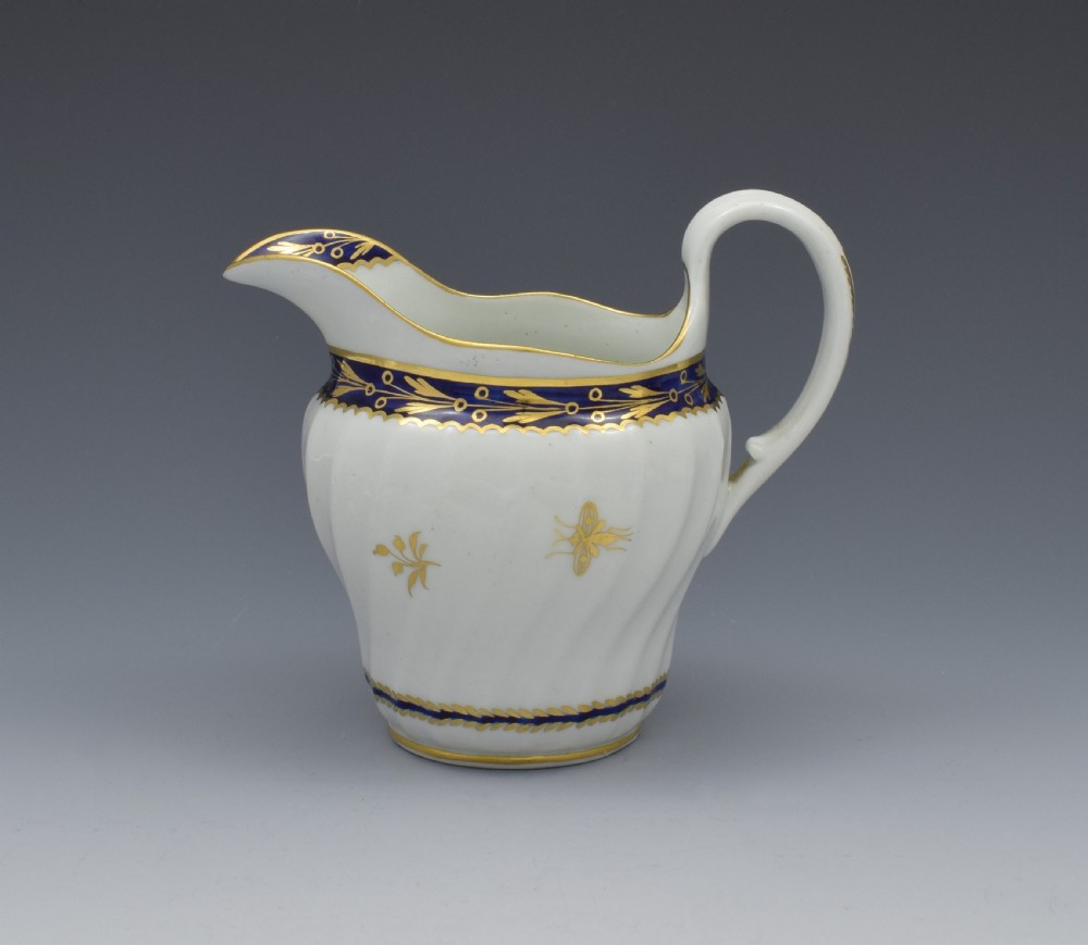Flight Period Worcester Porcelain Waisted Cream Jug Gilded Fly Pattern