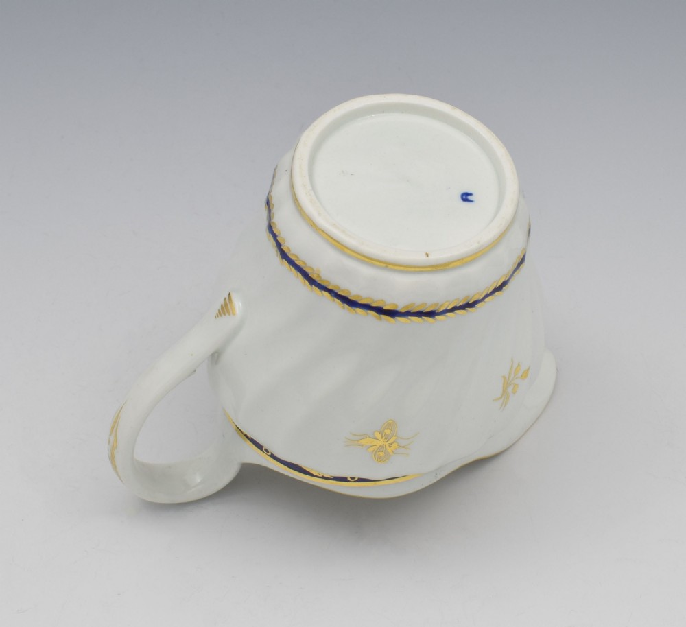Flight Period Worcester Porcelain Waisted Cream Jug Gilded Fly Pattern View XII