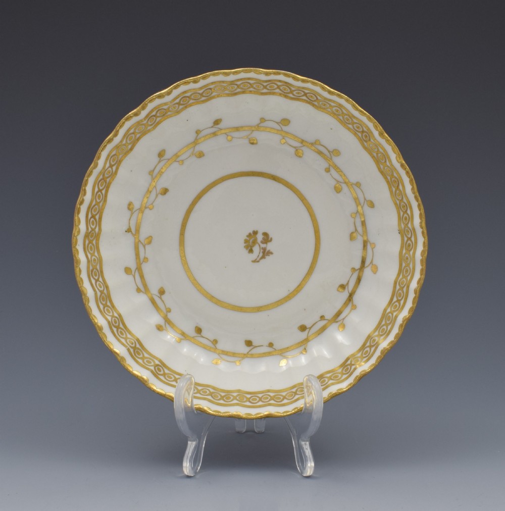 18th Century Derby Porcelain Fluted Tea Bowl & Saucer  View II