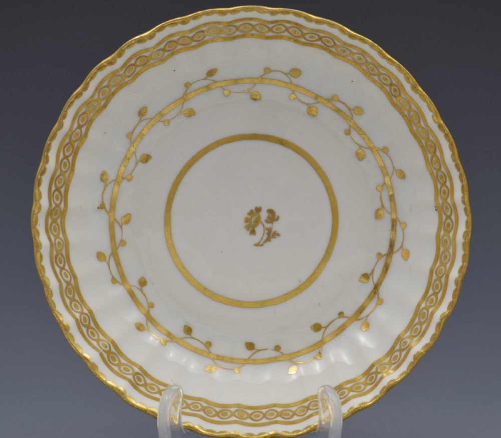 18th Century Derby Porcelain Fluted Tea Bowl & Saucer  View IV