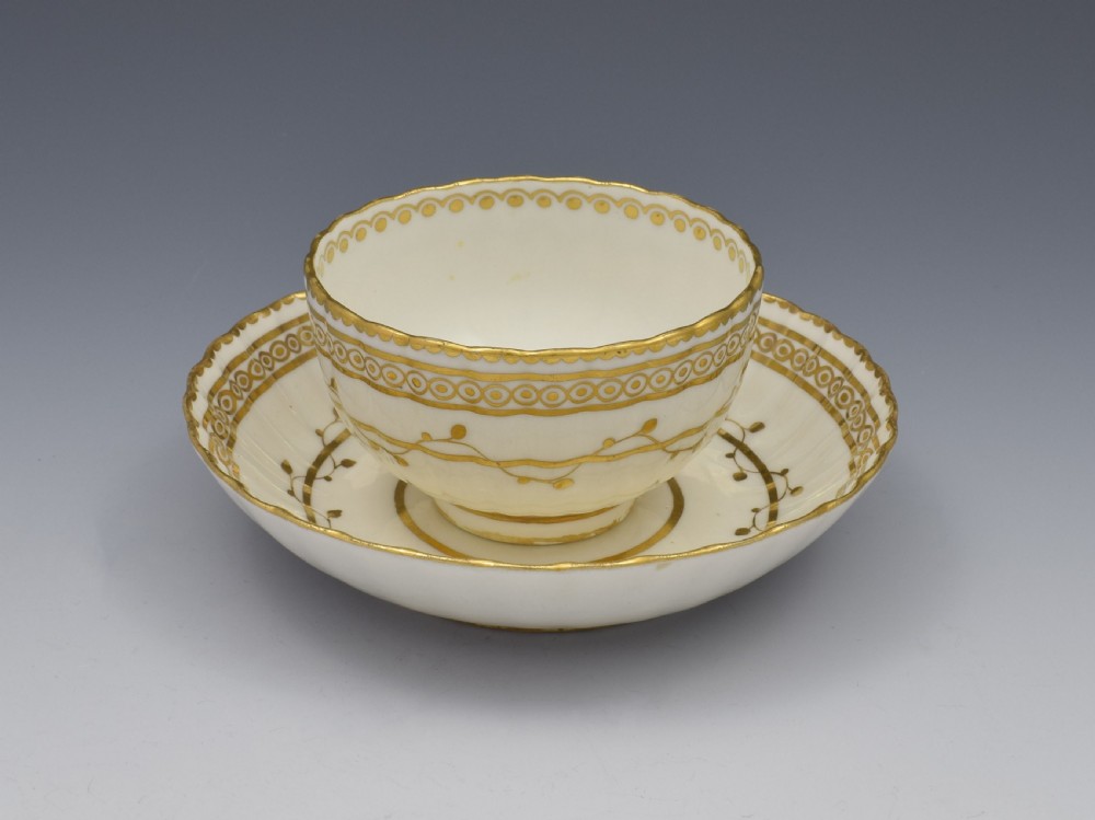18th Century Derby Porcelain Fluted Tea Bowl & Saucer  View IX