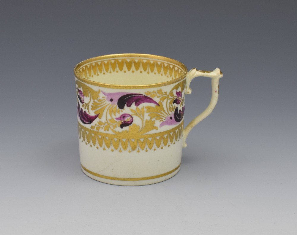 Derby Porcelain Coffee Can Dresden Handle c.1820 View V