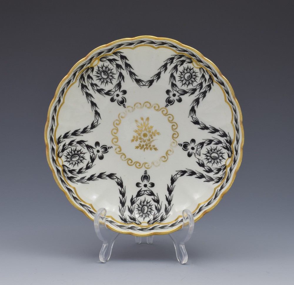 First Period Worcester Fluted Tea Bowl & Saucer c.1780 View II