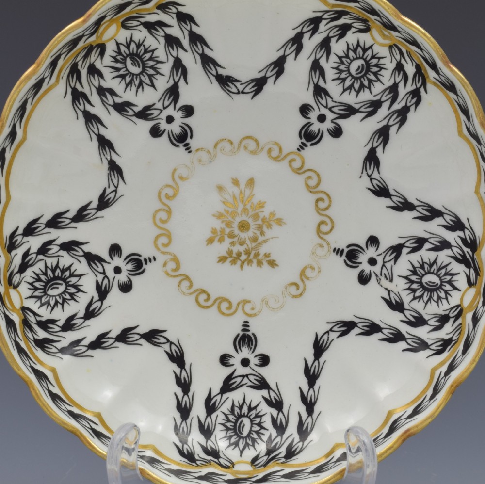 First Period Worcester Fluted Tea Bowl & Saucer c.1780 View III