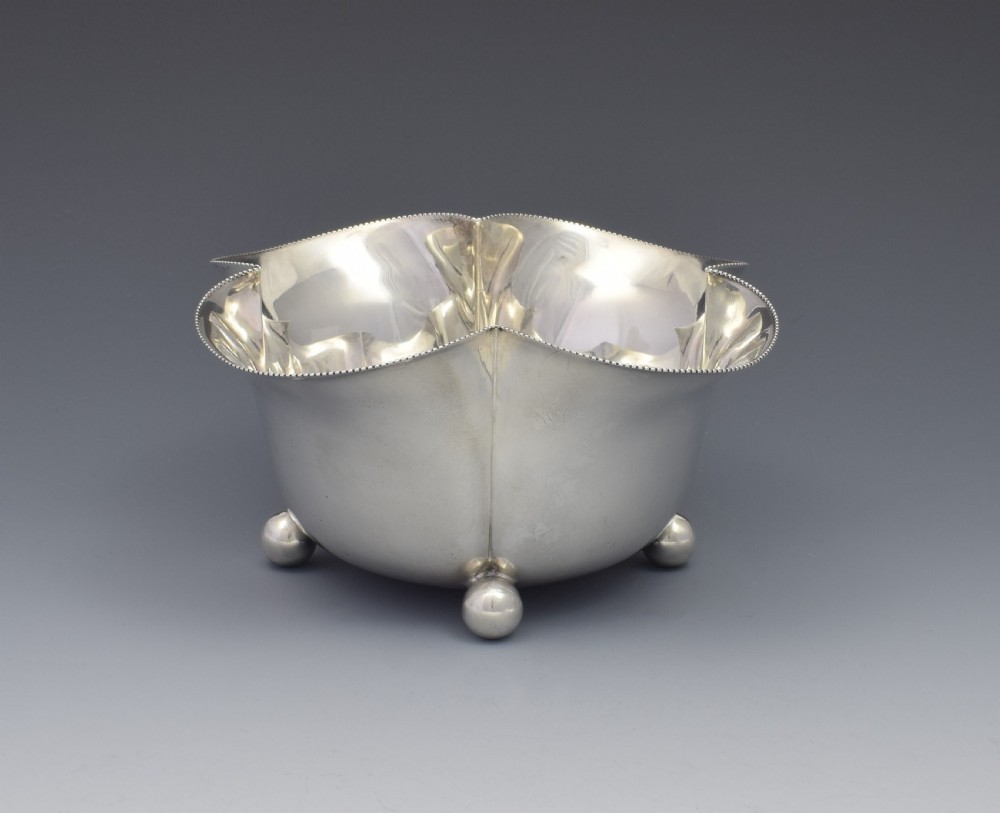 Victorian Silver Quatrefoil Lobed Bowl Sweetmeat Dish View V