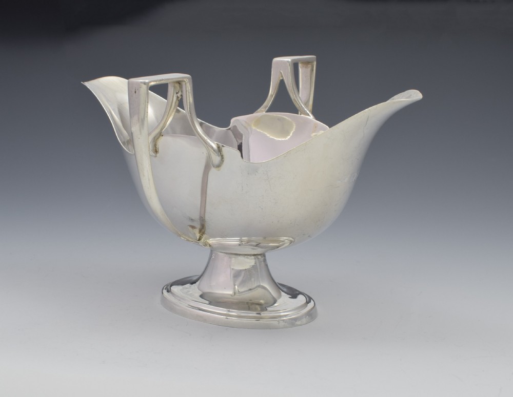 Edwardian Silver Double Lipped Sauceboat Mappin & Webb View VIII