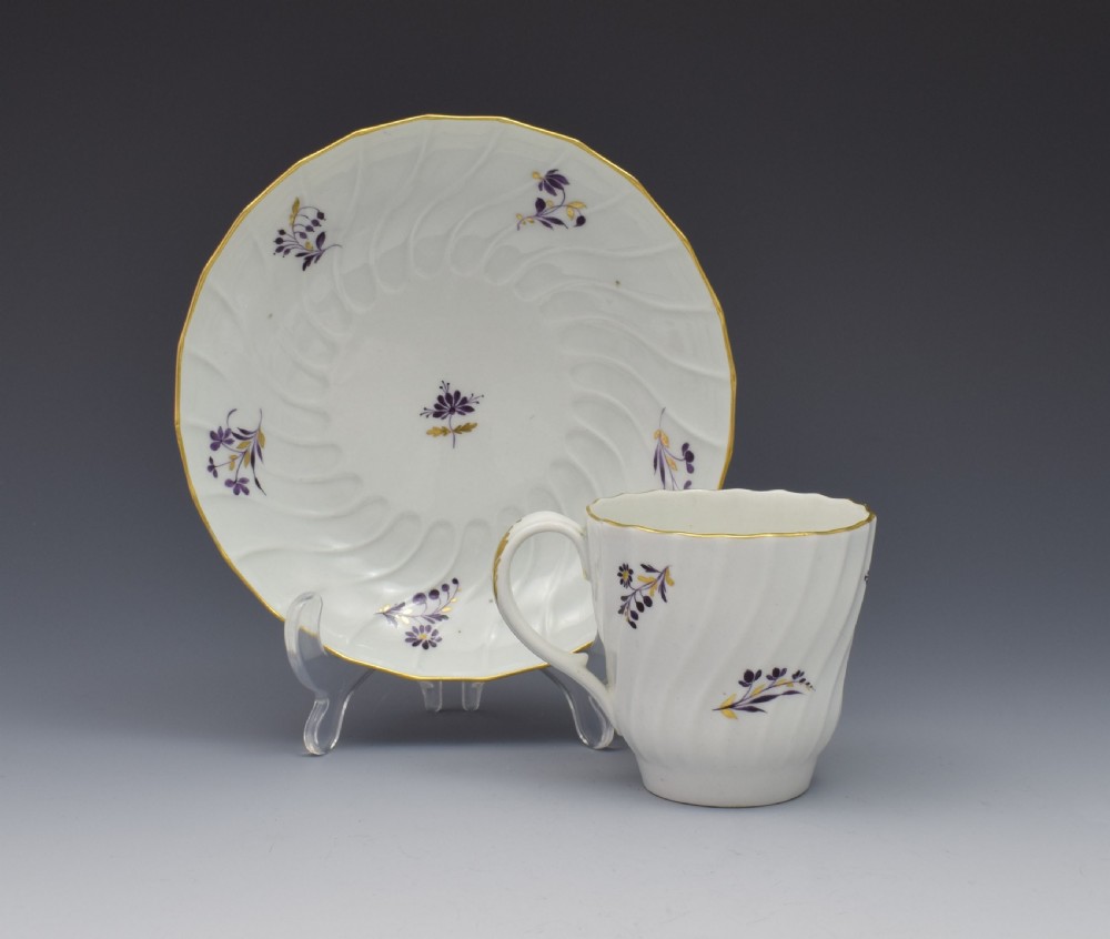 Flight & Barr Period Worcester Porcelain Shanked Coffee Cup & Saucer