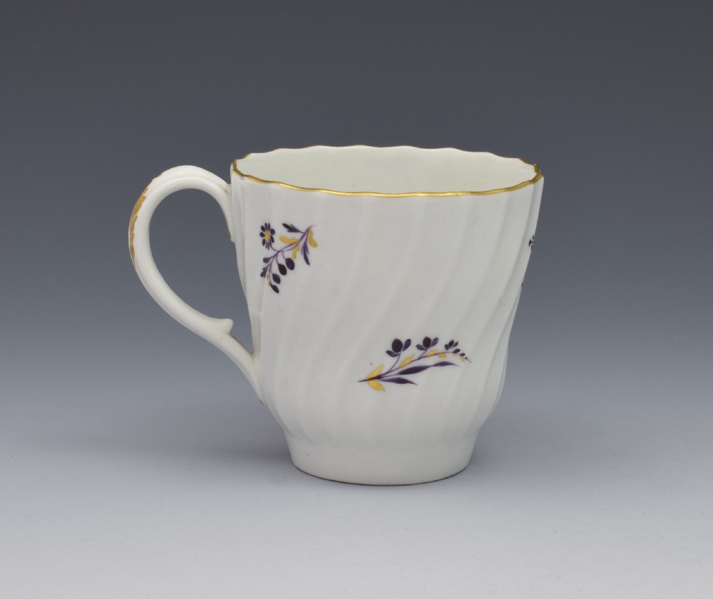 Flight & Barr Period Worcester Porcelain Shanked Coffee Cup & Saucer View III