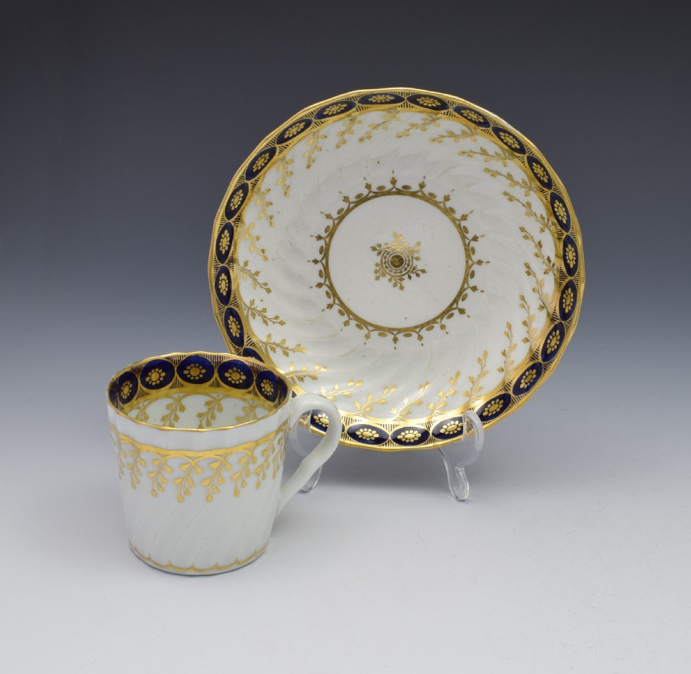 Chamberlain Worcester Shanked Coffee Can & Saucer Pattern 61 c.1795