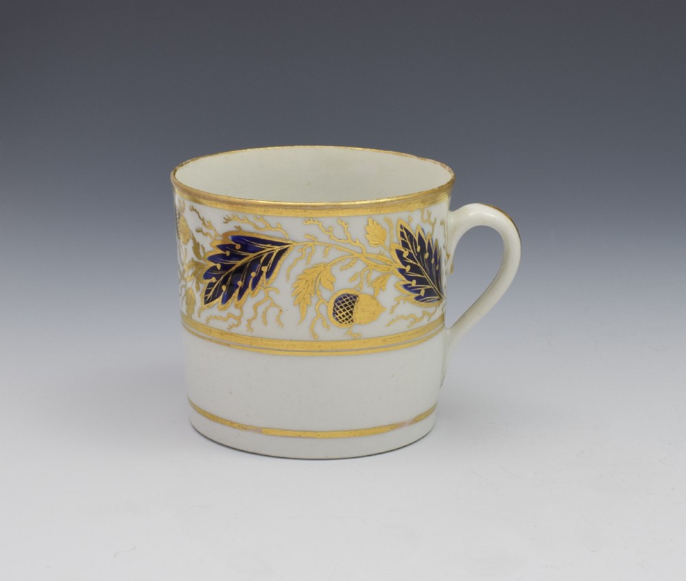 Georgian New Hall Porcelain Coffee Can Oak Leaves Acorns Pattern 524