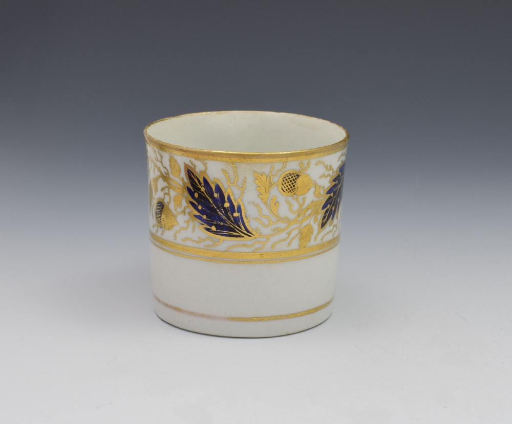 Georgian New Hall Porcelain Coffee Can Oak Leaves Acorns Pattern 524 View III
