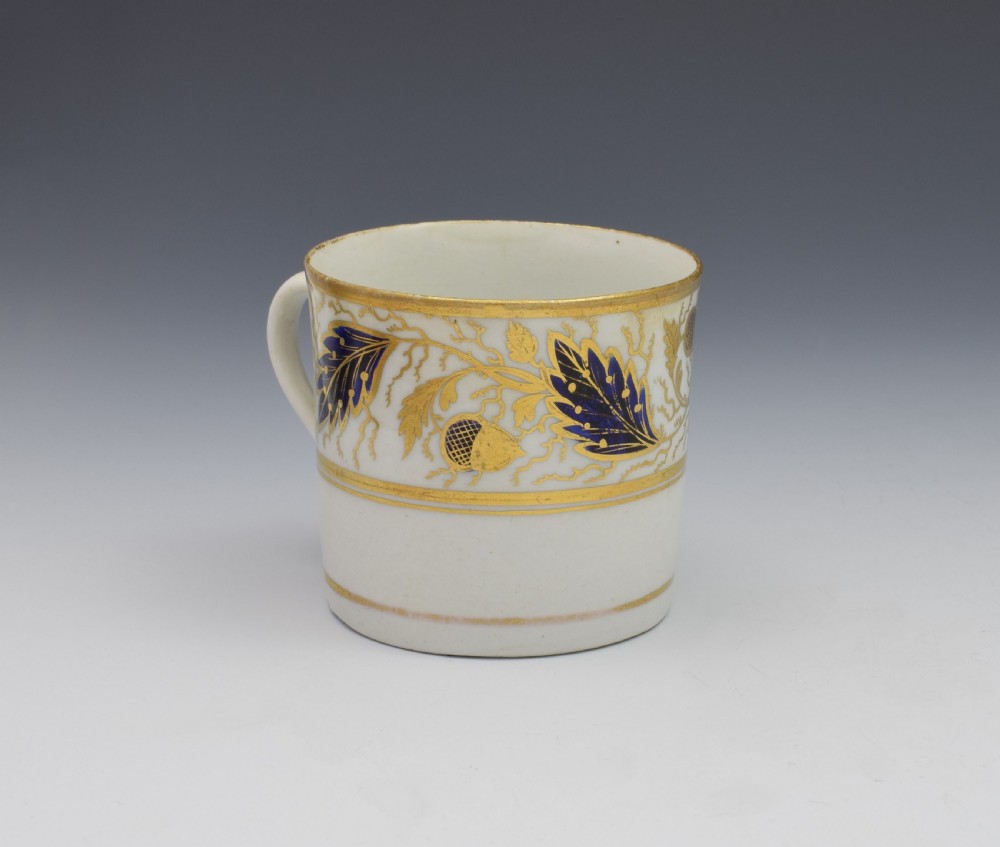 Georgian New Hall Porcelain Coffee Can Oak Leaves Acorns Pattern 524 View IV