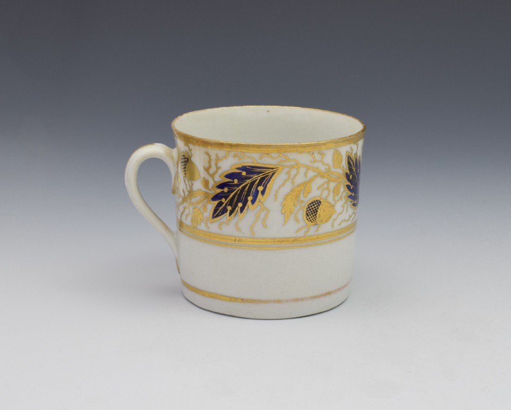Georgian New Hall Porcelain Coffee Can Oak Leaves Acorns Pattern 524 View V