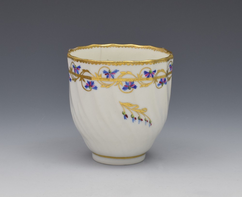 18th Century Derby Porcelain Cup & Saucer Barbeaux Sprigs, c.1785 View VI