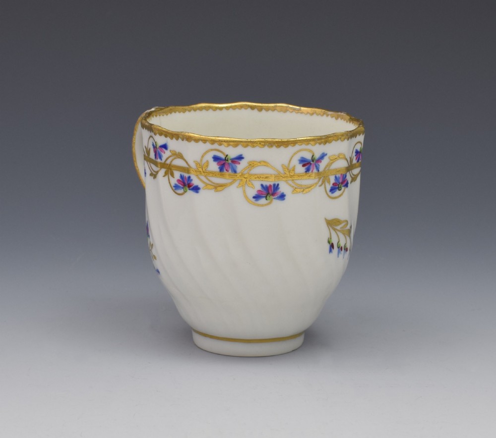 18th Century Derby Porcelain Cup & Saucer Barbeaux Sprigs, c.1785 View VII
