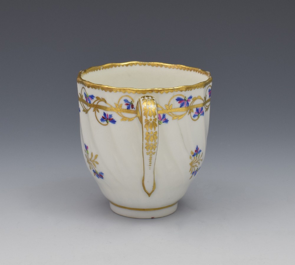 18th Century Derby Porcelain Cup & Saucer Barbeaux Sprigs, c.1785 View VIII