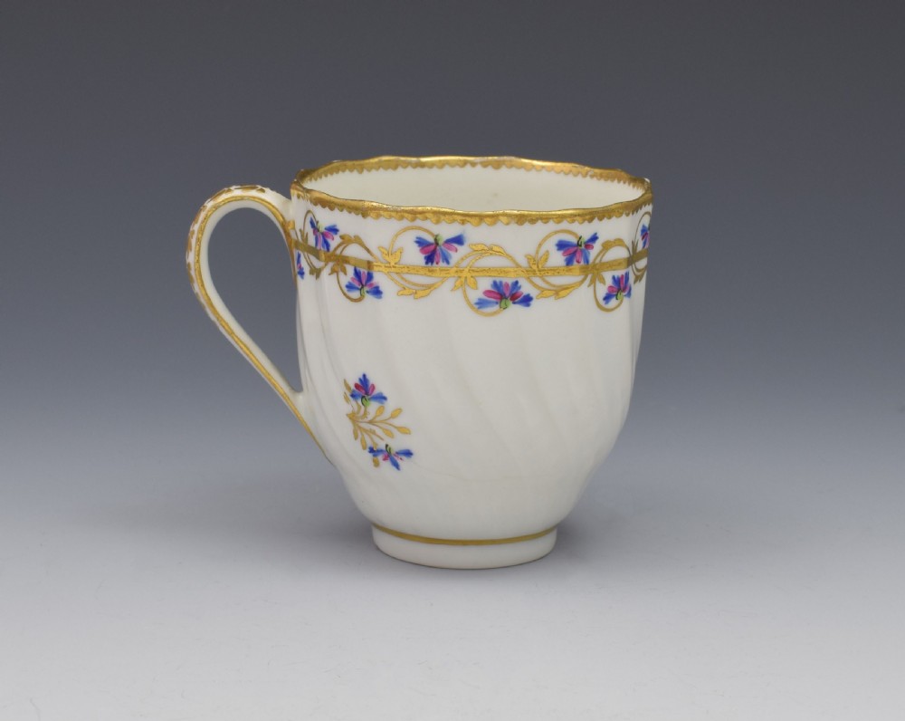 18th Century Derby Porcelain Cup & Saucer Barbeaux Sprigs, c.1785 View IX