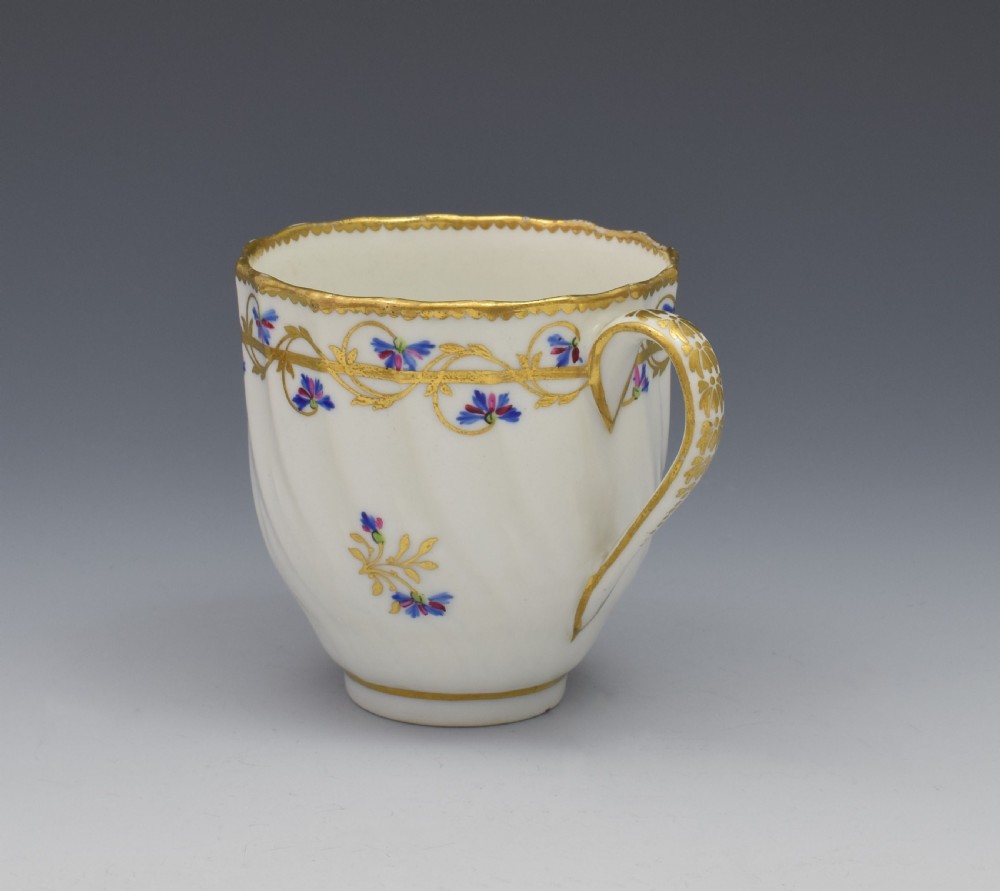 18th Century Derby Porcelain Cup & Saucer Barbeaux Sprigs, c.1785 View XII