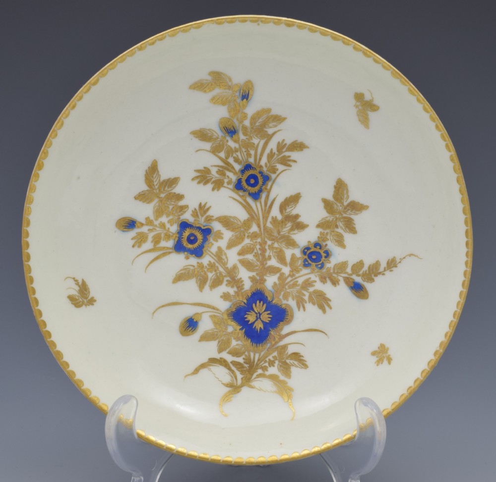 First Period Worcester Porcelain Tea Cup & Saucer c.1785 View V