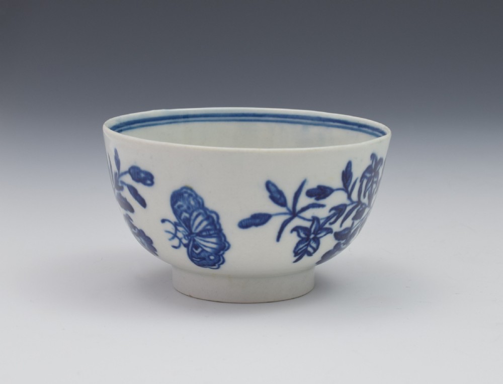 First Period Worcester Porcelain Three Flowers Pattern Tea Bowl c.1775 View IV