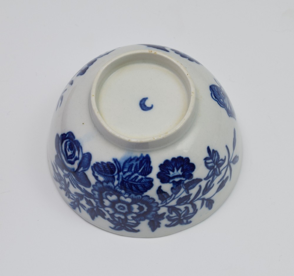 First Period Worcester Porcelain Three Flowers Pattern Tea Bowl c.1775 View VII