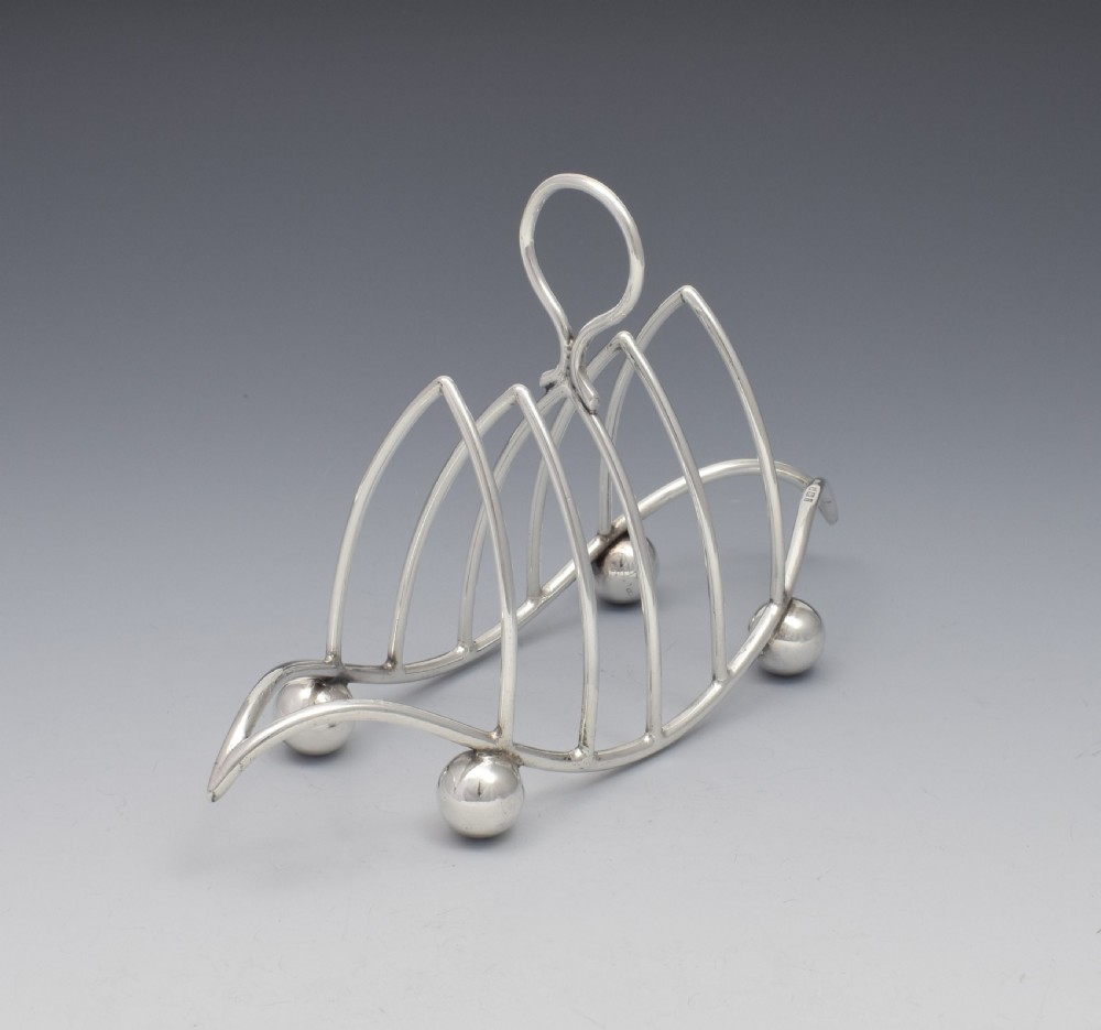 Novelty Curved 4 Slice Silver Toast Rack 1911 Lee & Wigfull View II