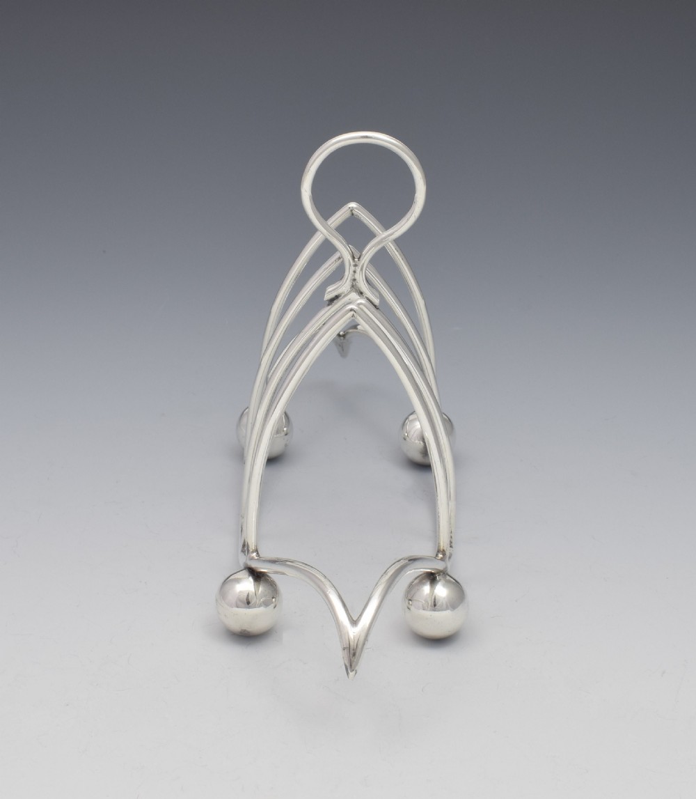 Novelty Curved 4 Slice Silver Toast Rack 1911 Lee & Wigfull View III