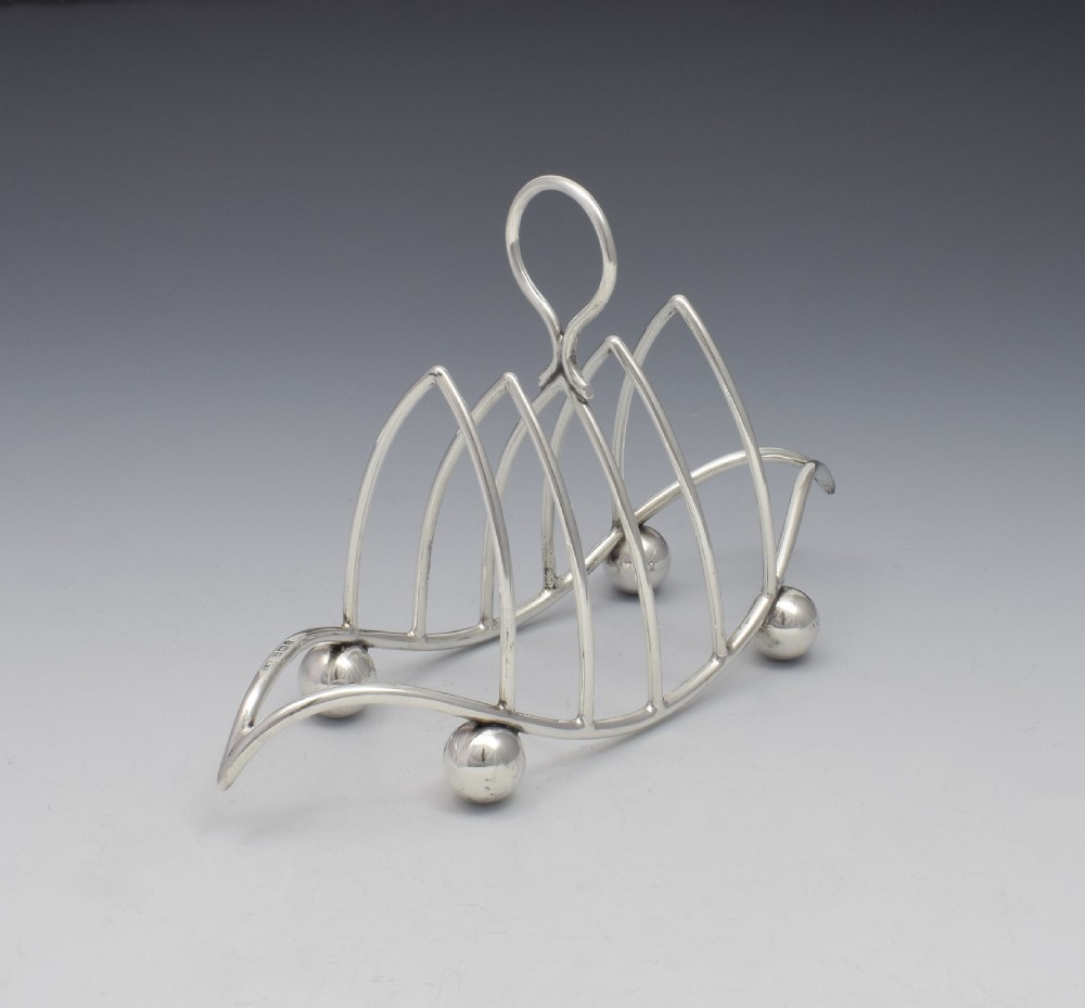 Novelty Curved 4 Slice Silver Toast Rack 1911 Lee & Wigfull View VI