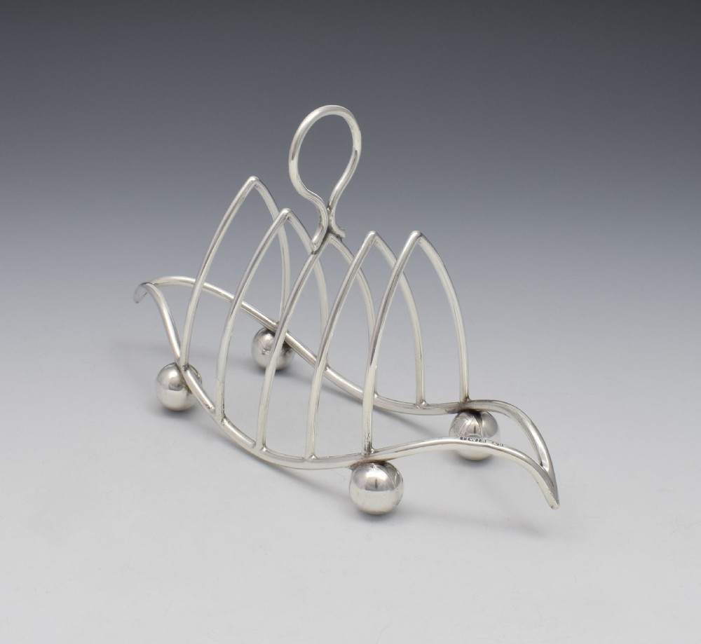 Novelty Curved 4 Slice Silver Toast Rack 1911 Lee & Wigfull View VIII