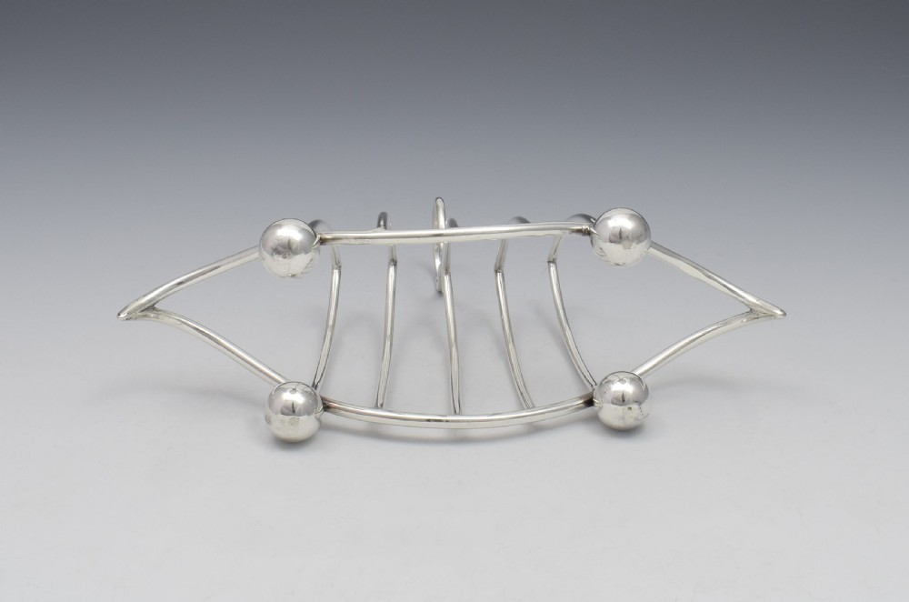 Novelty Curved 4 Slice Silver Toast Rack 1911 Lee & Wigfull View IX