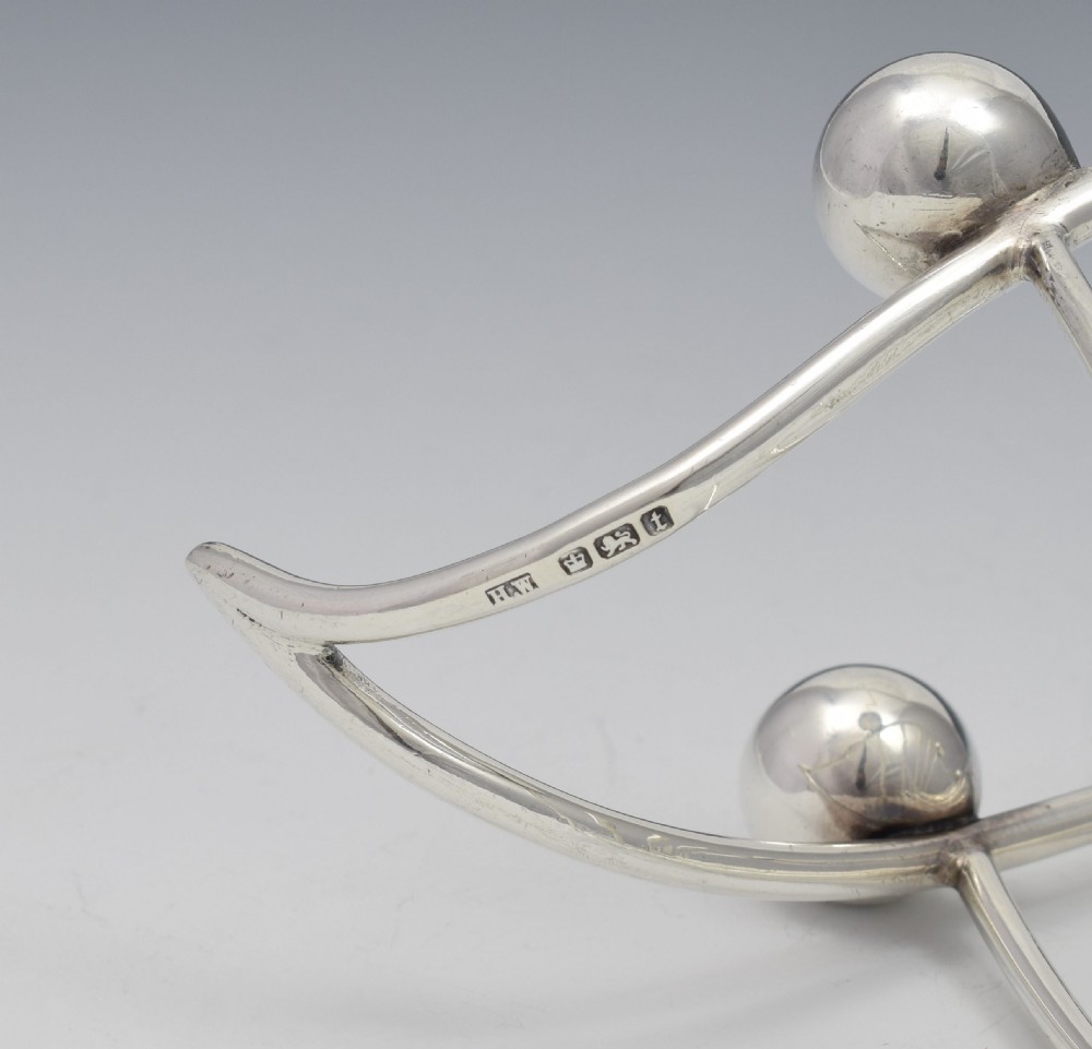 Novelty Curved 4 Slice Silver Toast Rack 1911 Lee & Wigfull View X