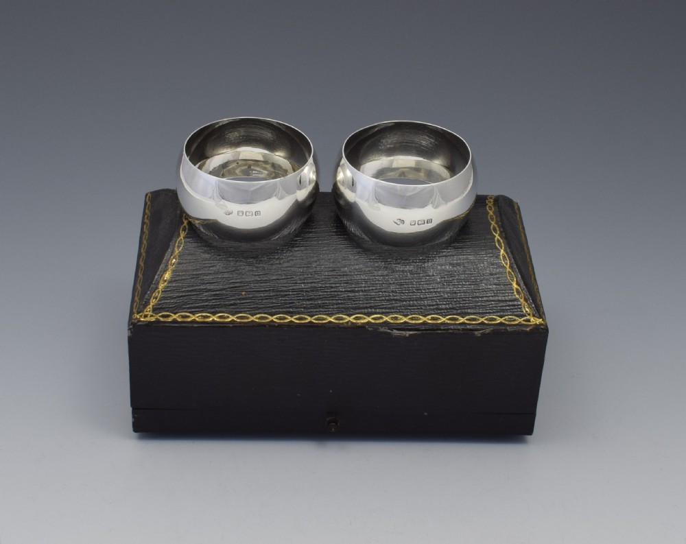 Pair George V Silver Napkin Rings Hutton & Sons 1912 View III