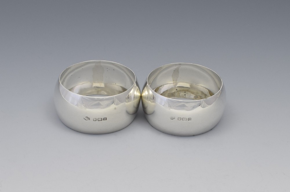 Pair George V Silver Napkin Rings Hutton & Sons 1912 View V