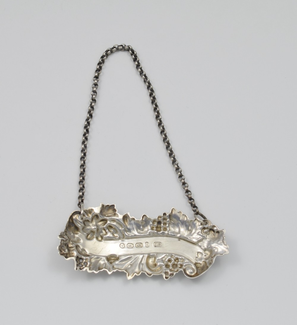Ornate Victorian Silver Claret Wine Decanter Label View III