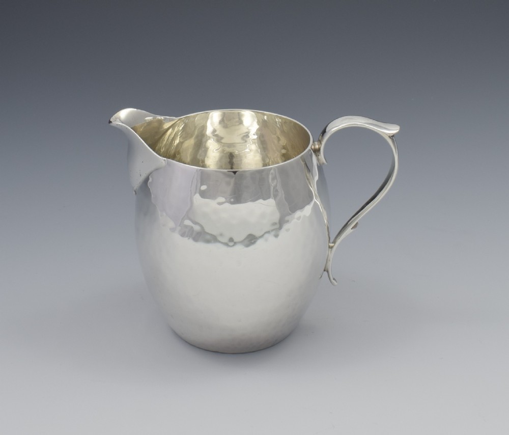 Art Deco Hammered Silver Cream Jug Goldsmiths & Silversmiths Co.
