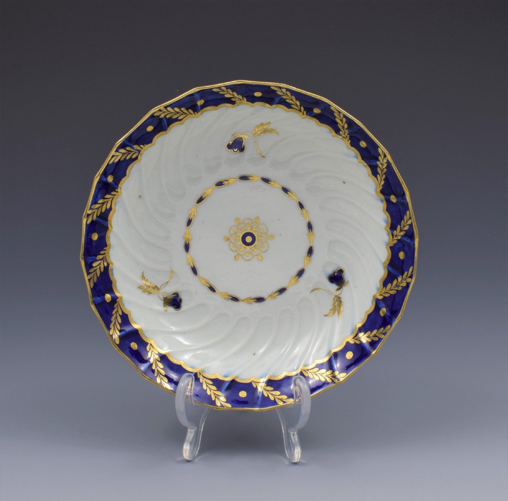 Flight Period Worcester Porcelain Spiral Fluted Tea Bowl & Saucer View III